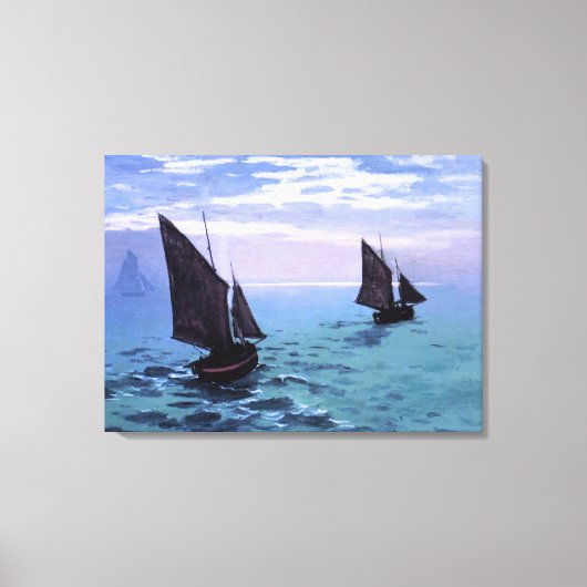 Claude Monet Vist boten onderweg Canvas Afdruk (Voorkant)