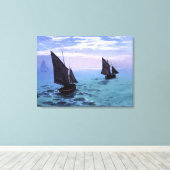 Claude Monet Vist boten onderweg Canvas Afdruk (Insitu (Houten vloer))