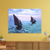 Claude Monet Vist boten onderweg Canvas Afdruk (Insitu (Woonkamer))