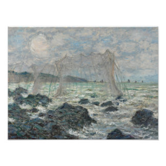 Claude Monet - Vist netten in Pourville Foto Afdruk