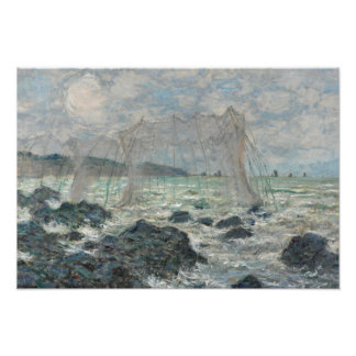 Claude Monet - Vist netten in Pourville Foto Afdruk