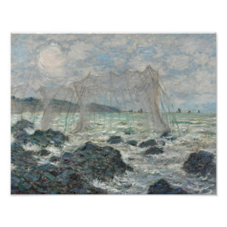 Claude Monet - Vist netten in Pourville Foto Afdruk