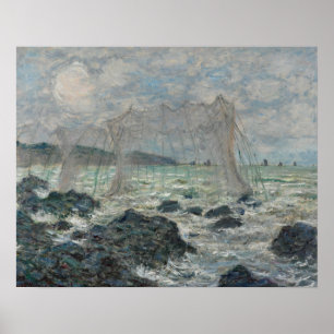 Claude Monet - Vist netten in Pourville Poster