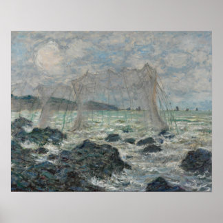 Claude Monet - Vist netten in Pourville Poster