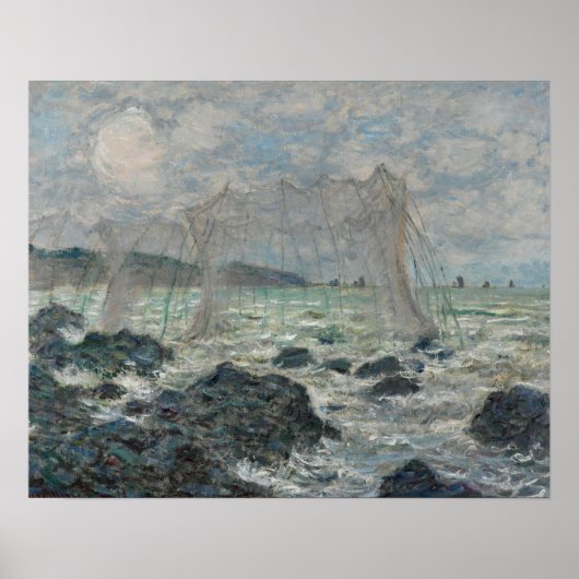 Claude Monet - Vist netten in Pourville Poster (Voorkant)