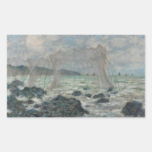Claude Monet - Vist netten in Pourville Rechthoekige Sticker