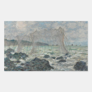 Claude Monet - Vist netten in Pourville Rechthoekige Sticker