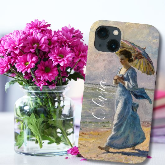 Claude Monet, vrouw die met paraplu loopt, elegant Case-Mate iPhone Case