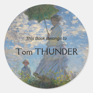 Claude Monet Vrouw met een Parasol Fijne Kunst Ronde Sticker