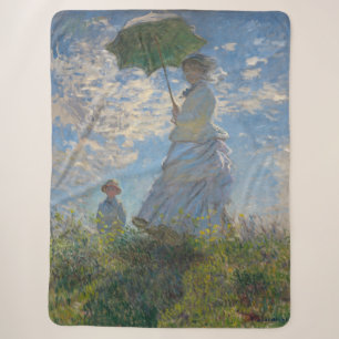 Claude Monet Vrouw met een Parasol Fijne Kunst Sherpa Deken