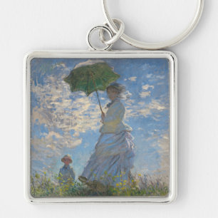 Claude Monet Vrouw met een Parasol Fijne Kunst Sleutelhanger