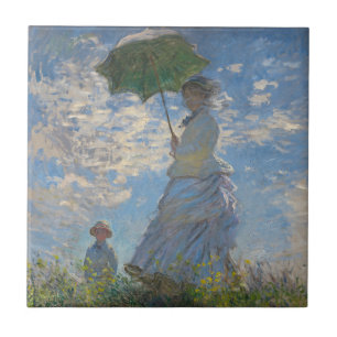 Claude Monet Vrouw met een Parasol Fijne Kunst Tegeltje