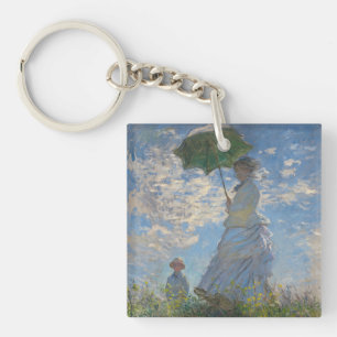 Claude Monet Vrouw met een Parasol Kunst Sleutelhanger