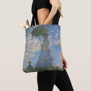 Claude Monet Vrouw met een Parasol Kunst Tote Bag