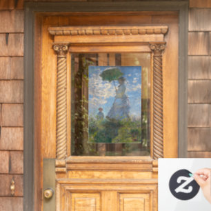Claude Monet Vrouw met een Parasol Kunstschilderij Raamsticker