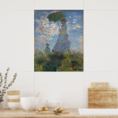 Claude Monet - Vrouw met een Parasol La Promenade Poster (Keuken)