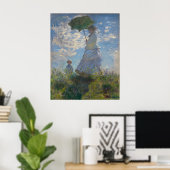 Claude Monet - Vrouw met een Parasol La Promenade Poster (Thuiskantoor)