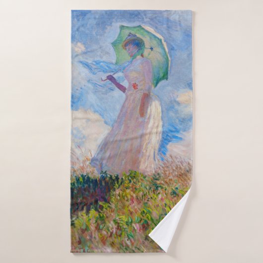 Claude Monet - Vrouw met een parasol naar links Bad Handdoek (Badhanddoek)