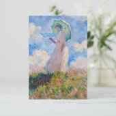 Claude Monet - Vrouw met een parasol naar links Bedankkaart (Staand voorkant)