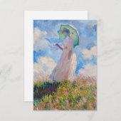 Claude Monet - Vrouw met een parasol naar links Bedankkaart (Voorkant / Achterkant)