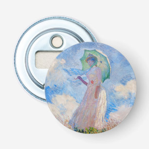 Claude Monet - Vrouw met een parasol naar links Button Flesopener