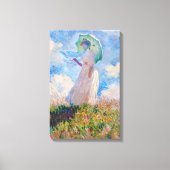 Claude Monet - Vrouw met een parasol naar links Canvas Afdruk (Voorkant)