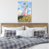 Claude Monet - Vrouw met een parasol naar links Canvas Afdruk (Insitu (Slaapkamer))