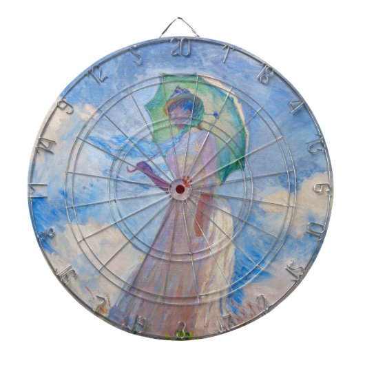 Claude Monet - Vrouw met een parasol naar links Dartbord (Voorkant)