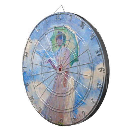 Claude Monet - Vrouw met een parasol naar links Dartbord (Voorkant Rechts)