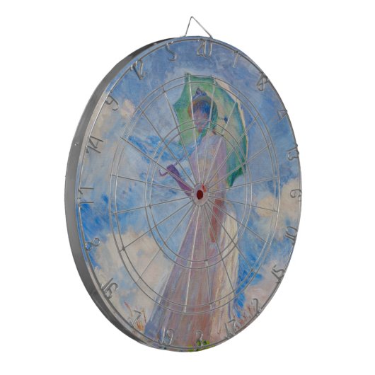 Claude Monet - Vrouw met een parasol naar links Dartbord (Voorkant Links)