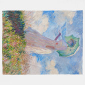Claude Monet - Vrouw met een parasol naar links Fleece Deken (Voorkant (Horizontaal))