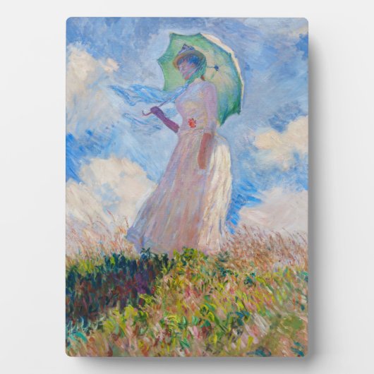 Claude Monet - Vrouw met een parasol naar links Fotoplaat (voorkant)