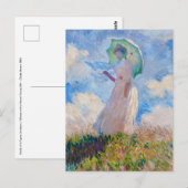 Claude Monet - Vrouw met een parasol naar links ge Briefkaart (Voorkant / Achterkant)