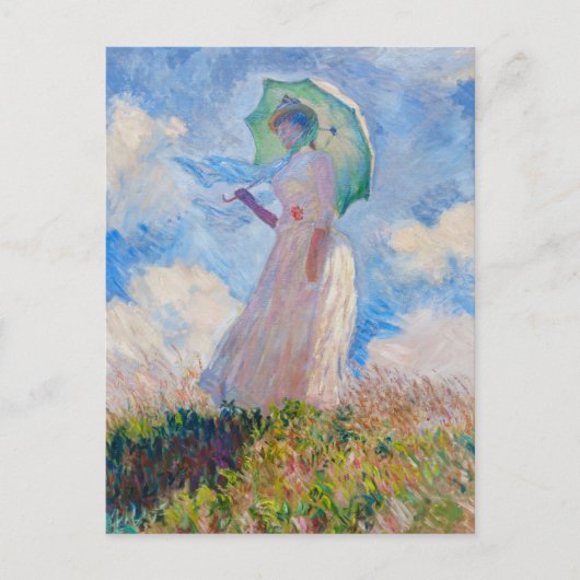 Claude Monet - Vrouw met een parasol naar links ge Briefkaart (Voorkant)