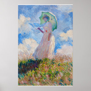 Claude Monet - Vrouw met een parasol naar links ge Poster