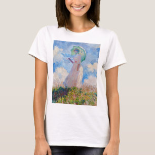 Claude Monet - Vrouw met een parasol naar links ge T-shirt