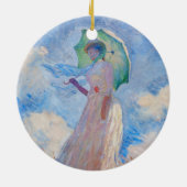 Claude Monet - Vrouw met een parasol naar links Keramisch Ornament (Achterkant)