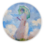 Claude Monet - Vrouw met een parasol naar links Keramische Knop (Voorkant)