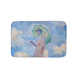 Claude Monet - Vrouw met een parasol naar links ki Badmat