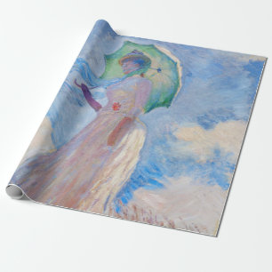 Claude Monet - Vrouw met een parasol naar links ki Cadeaupapier