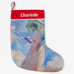 Claude Monet - Vrouw met een parasol naar links Kleine Kerstsok