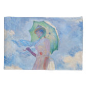 Claude Monet - Vrouw met een parasol naar links Kussensloop (Achterkant)