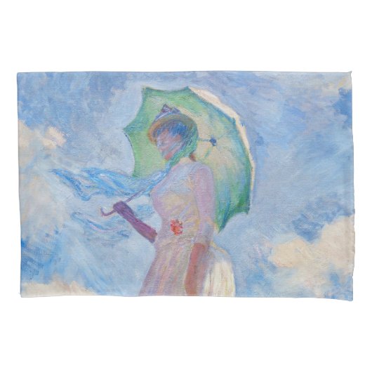 Claude Monet - Vrouw met een parasol naar links Kussensloop (Voorkant)