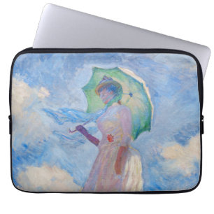 Claude Monet - Vrouw met een parasol naar links Laptop Sleeve