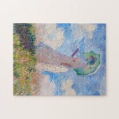 Claude Monet - Vrouw met een parasol naar links Legpuzzel (Horizontaal)