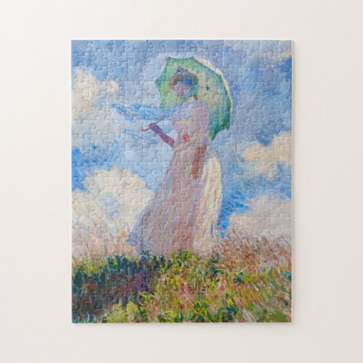 Claude Monet - Vrouw met een parasol naar links Legpuzzel (Verticaal)