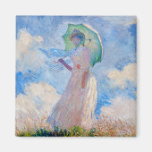 Claude Monet - Vrouw met een parasol naar links Magneet (Voorkant)