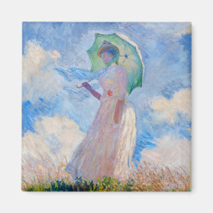 Claude Monet - Vrouw met een parasol naar links Magneet