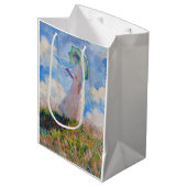 Claude Monet - Vrouw met een parasol naar links Medium Cadeauzakje (Voorkant Gekanteld)