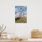 Claude Monet - Vrouw met een parasol naar links Poster (Keuken)